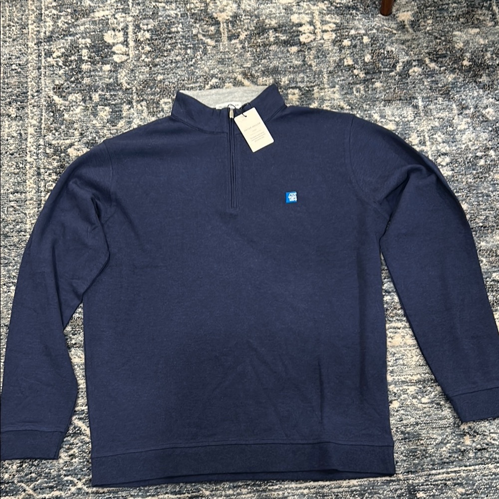 Peter Millar Blue Zip Up Sweater